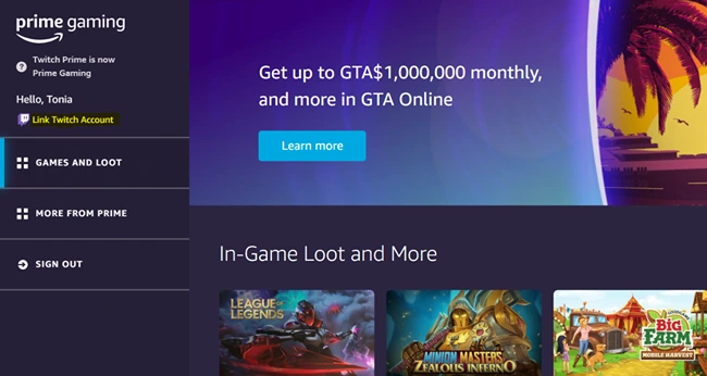 Link Twitch Prime